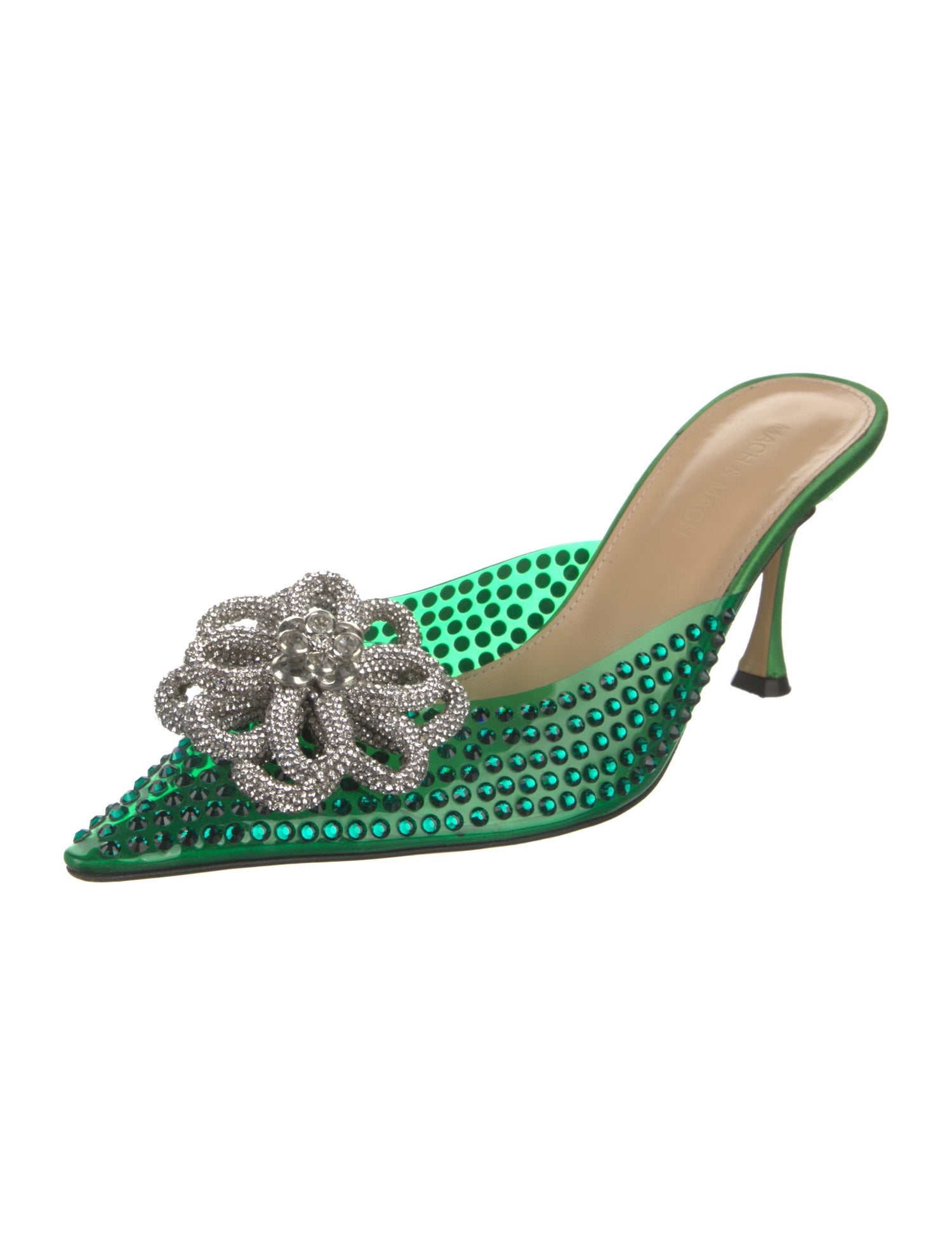 Mach & Mach PVC Crystal Embellishments Mules