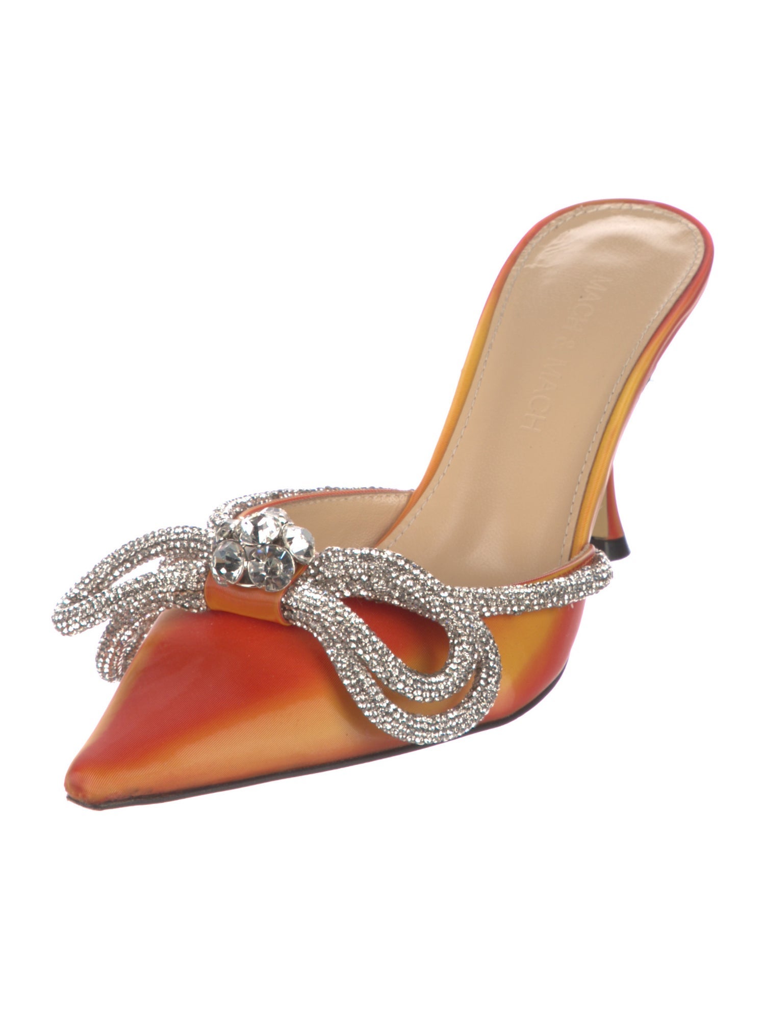 Mach & Mach Leather Bow Accents Mules