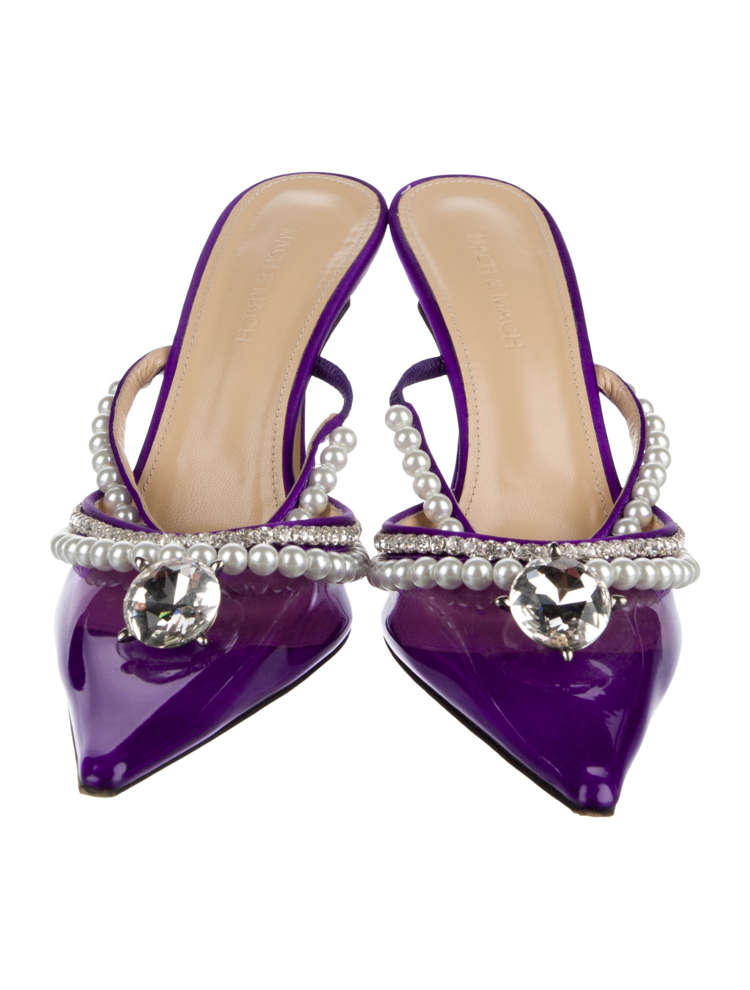 Mach & Mach PVC Crystal Embellishments Mules