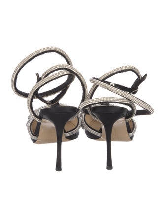 Mach & Mach Satin Bow Accents Slingback Pumps