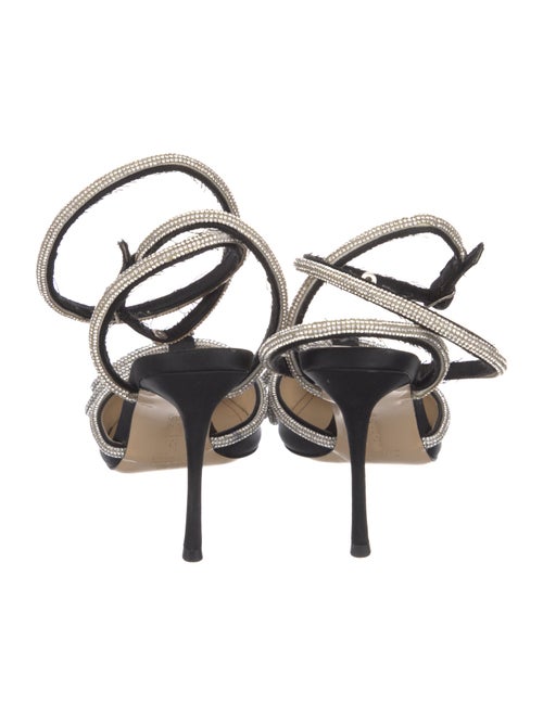 Mach & Mach Satin Bow Accents Slingback Pumps