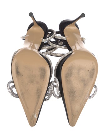 Mach & Mach Satin Bow Accents Slingback Pumps