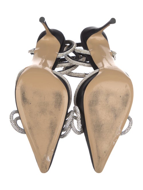 Mach & Mach Satin Bow Accents Slingback Pumps