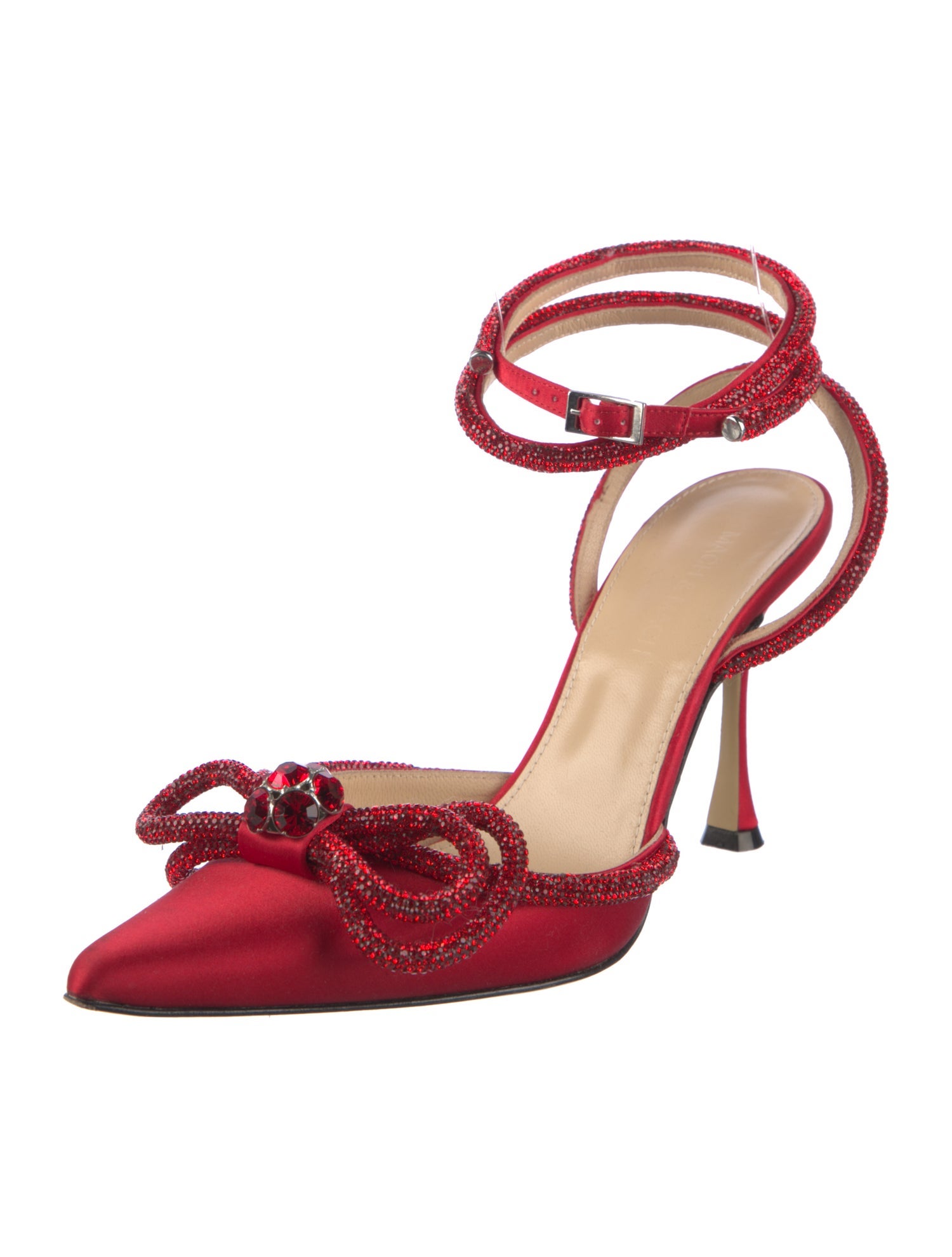 Mach & Mach PVC Bow Accents Slingback Pumps