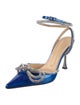 Mach & Mach Patent Leather Bow Accents Slingback Pumps