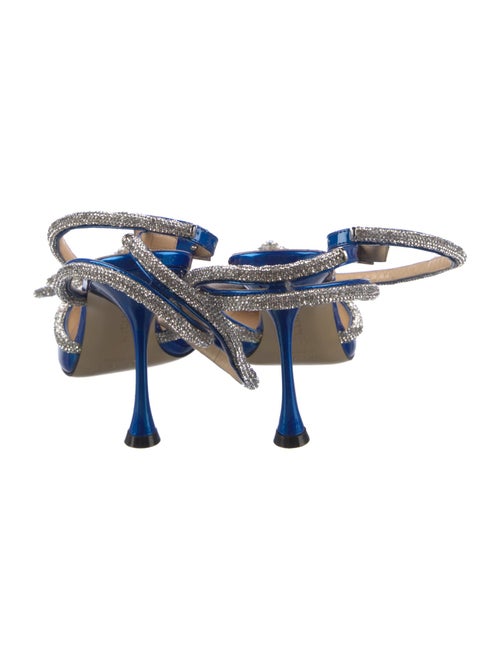 Mach & Mach Patent Leather Bow Accents Slingback Pumps