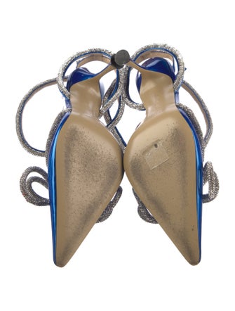 Mach & Mach Patent Leather Bow Accents Slingback Pumps