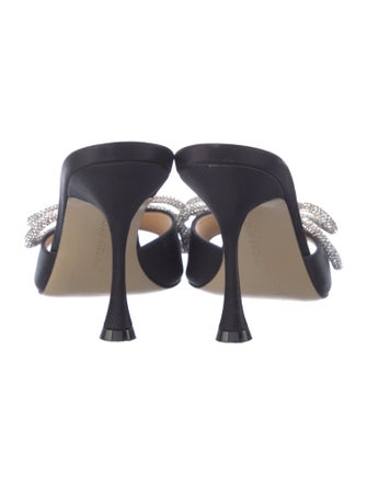 Mach & Mach Satin Crystal Embellishments Slides