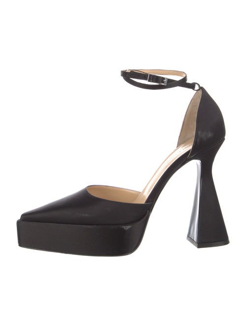 Mach & Mach Satin Bow Accents D'Orsay Pumps