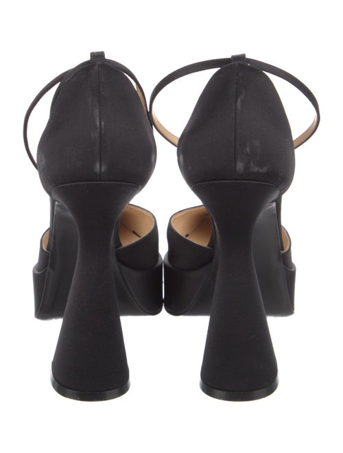 Mach & Mach Satin Bow Accents D'Orsay Pumps