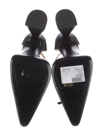 Mach & Mach Satin Bow Accents D'Orsay Pumps