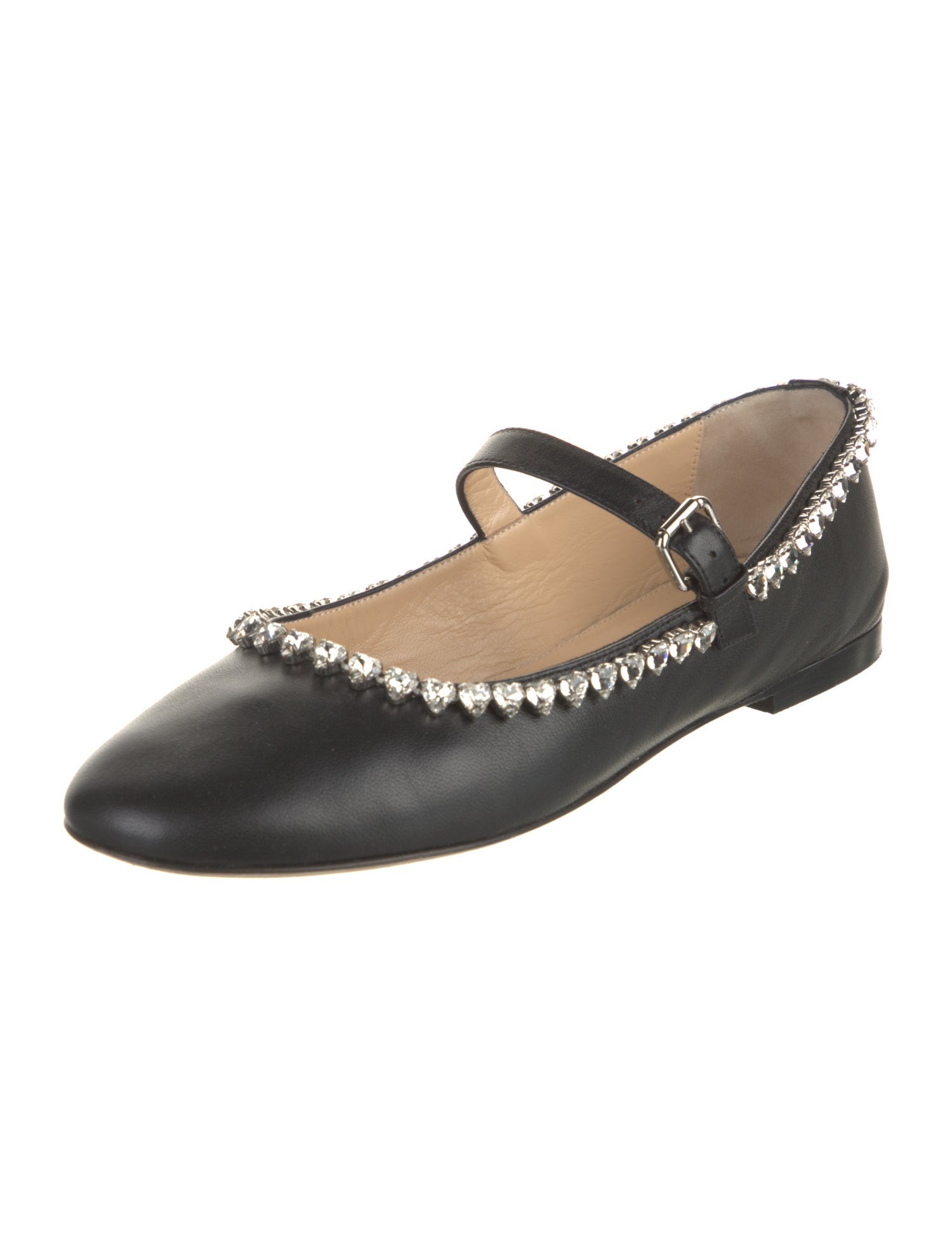 Mach & Mach Satin Mary Jane Flats