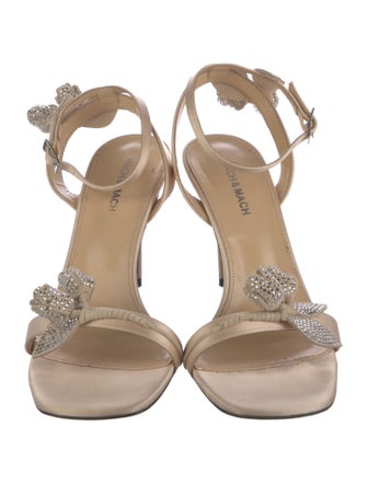 Mach & Mach Satin Crystal Embellishments Sandals