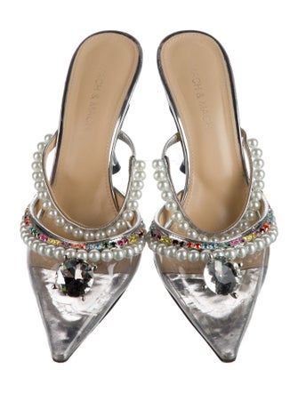 Mach & Mach PVC Crystal Embellishments Mules
