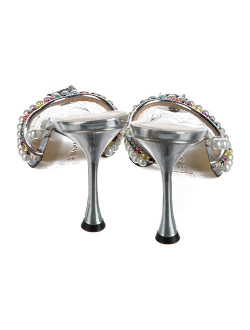 Mach & Mach PVC Crystal Embellishments Mules