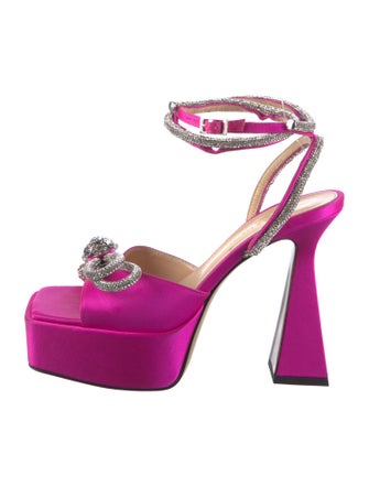 Mach & Mach Satin Bow Accents Sandals