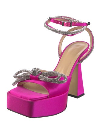 Mach & Mach Satin Bow Accents Sandals