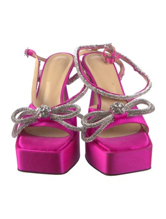 Mach & Mach Satin Bow Accents Sandals