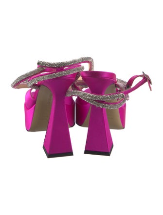 Mach & Mach Satin Bow Accents Sandals