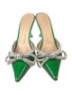 Mach & Mach Patent Leather Bow Accents Mules