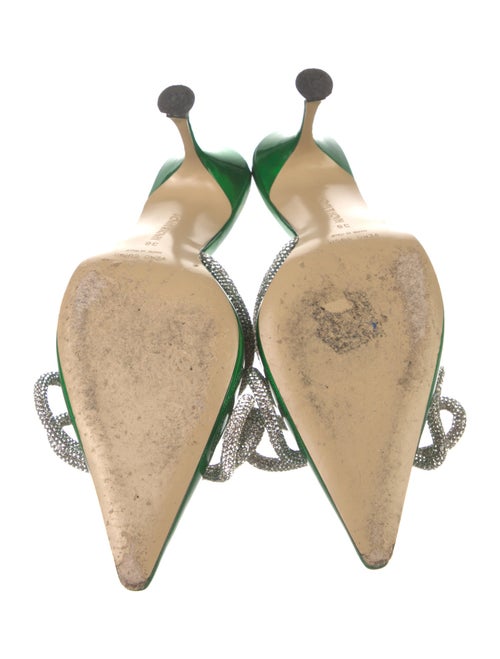 Mach & Mach Patent Leather Bow Accents Mules