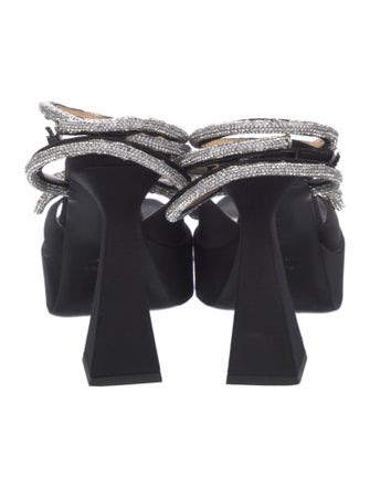 Mach & Mach Satin Bow Accents Sandals