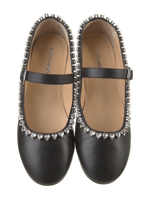 Mach & Mach Satin Crystal Embellishments Mary Jane Flats