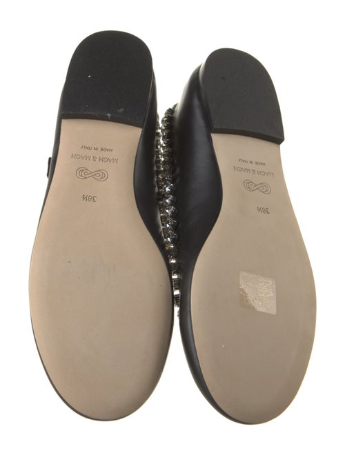 Mach & Mach Satin Crystal Embellishments Mary Jane Flats