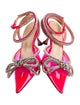 Mach & Mach PVC Bow Accents Slingback Pumps