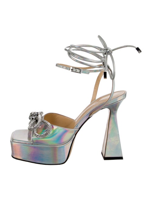 Mach & Mach Leather Bow Accents Sandals