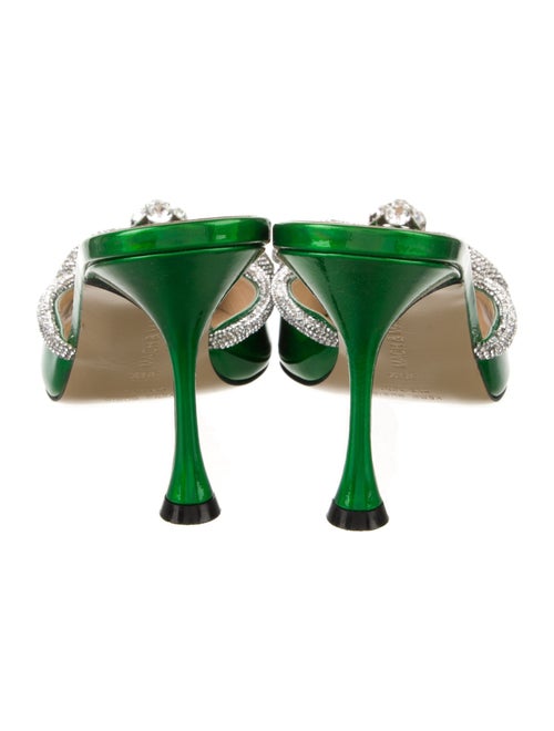 Mach & Mach Patent Leather Crystal Embellishments Mules