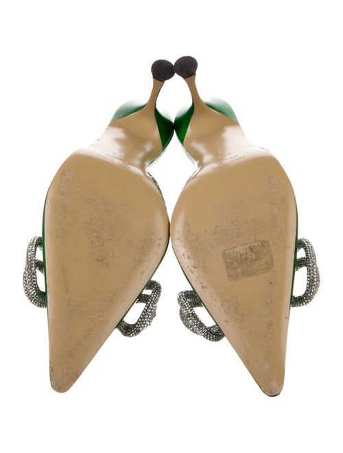 Mach & Mach Patent Leather Crystal Embellishments Mules