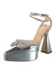 Mach & Mach Patent Leather Bow Accents Slingback Pumps
