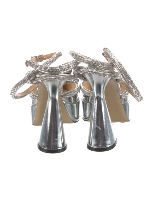 Mach & Mach Patent Leather Bow Accents Slingback Pumps