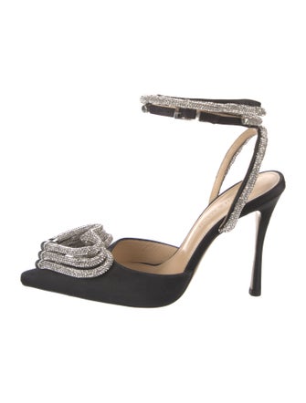 Mach & Mach Satin Crystal Embellishments Sandals