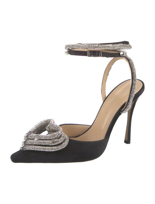 Mach & Mach Satin Crystal Embellishments Sandals