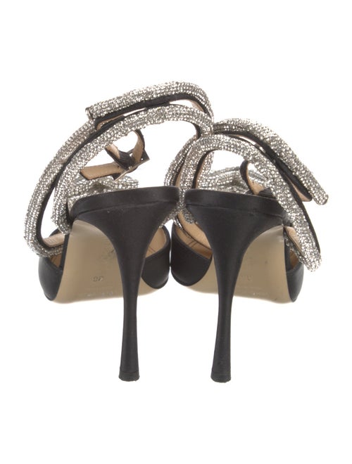Mach & Mach Satin Crystal Embellishments Sandals