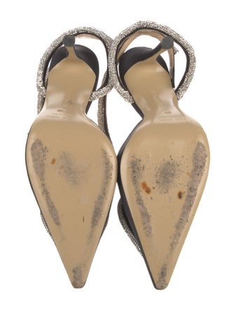 Mach & Mach Satin Crystal Embellishments Sandals