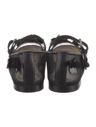 Mach & Mach Mesh Sequin Embellishments Mary Jane Flats