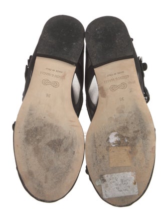 Mach & Mach Mesh Sequin Embellishments Mary Jane Flats