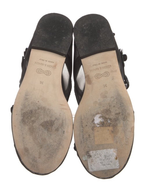 Mach & Mach Mesh Sequin Embellishments Mary Jane Flats