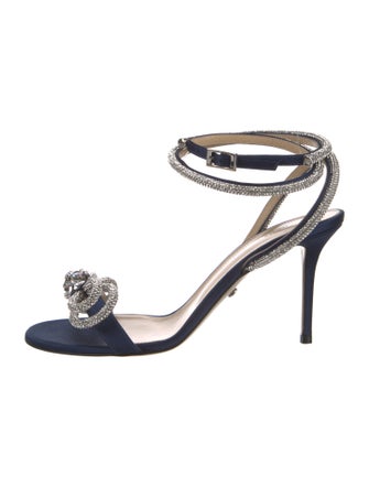 Mach & Mach Satin Bow Accents Sandals