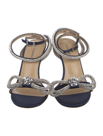 Mach & Mach Satin Bow Accents Sandals