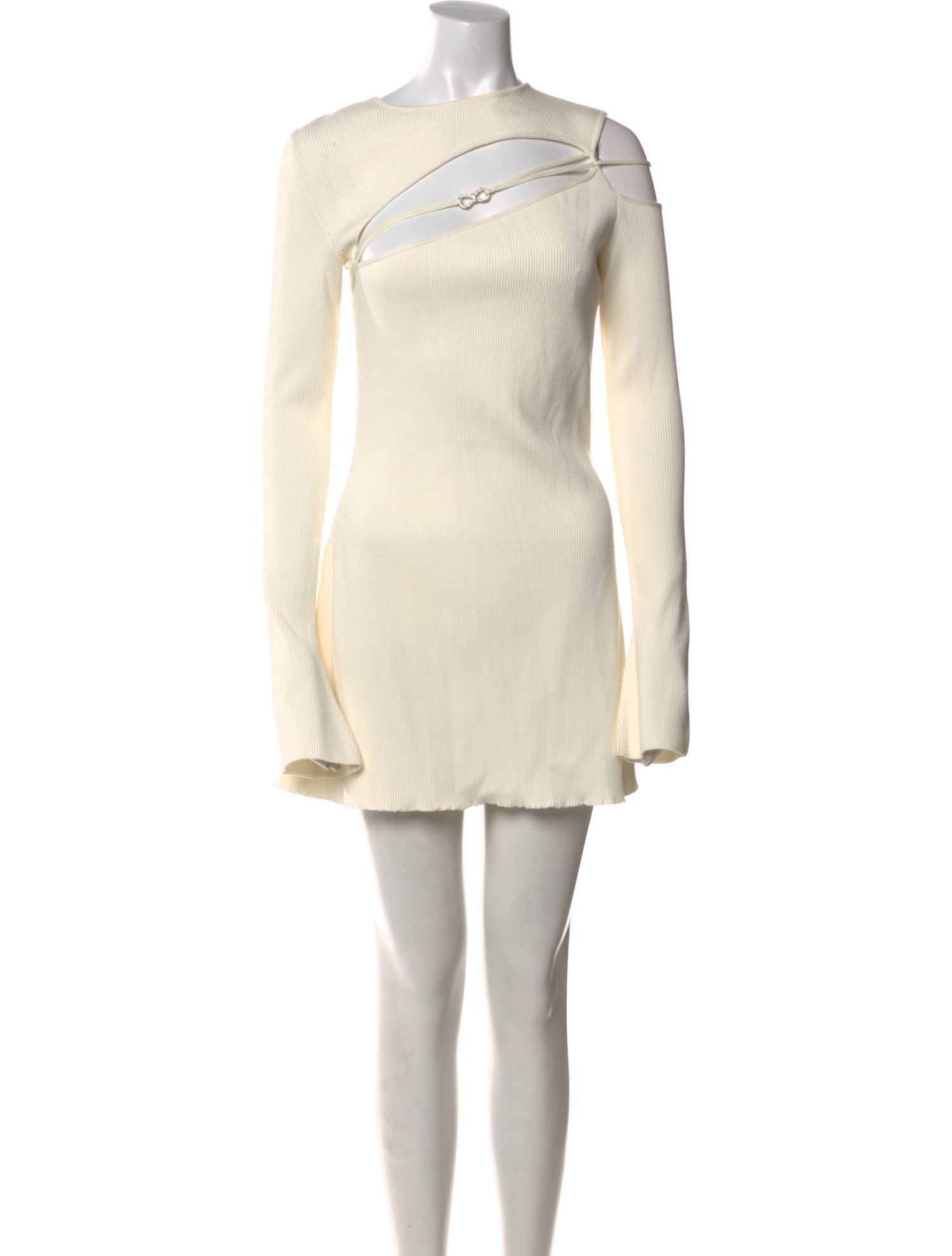 Mach & Mach Bateau Neckline Mini Dress