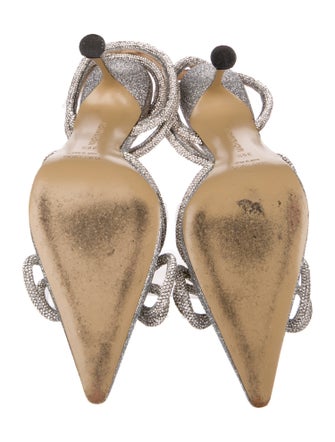 Mach & Mach Lizard Glitter Accents Slingback Pumps