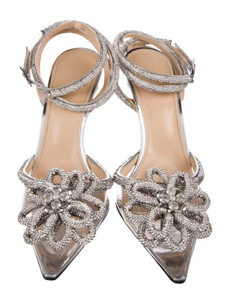 Mach & Mach PVC Bow Accents Slingback Pumps