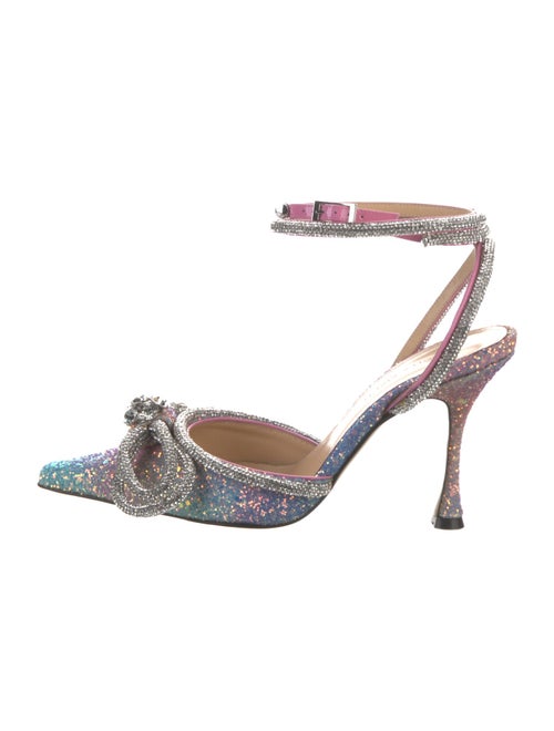Mach & Mach Glitter Bow Accents D'Orsay Pumps