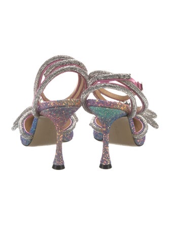 Mach & Mach Glitter Bow Accents D'Orsay Pumps