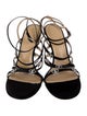 Mach & Mach Leather Crystal Embellishments Sandals