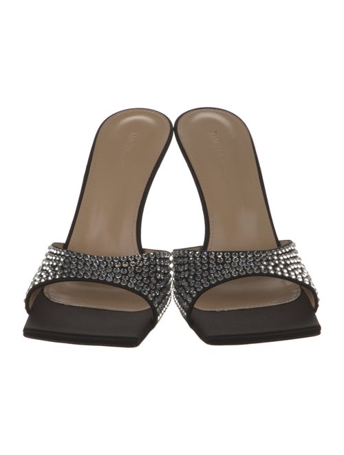 Mach & Mach Leather Crystal Embellishments Slides